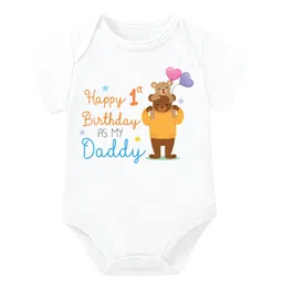 lillypupp Cotton Body Suit For New Born Baby Boy Girl Made To Express Love For Fathers/Daddies. Half Sleeves Romper Bodysuit Clothes For Infant Toddler Boys Girls. image 1