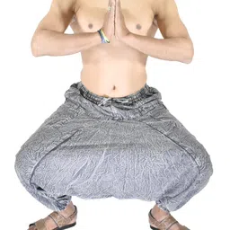 whitewhale Mens Cotton Stripe Harem Pants Pockets Yoga Trousers Hippie image 4