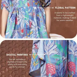 leriya fashion Women's Rayon Floral Co-Ord Set image 5