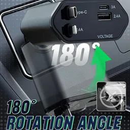 e-smarter Retractable Car Charger, 100W 4 in 1 Fast Charging Car Adapter, 31.5 Inch Retractable Cables with 2 USB Ports, Universal Car Phone Charger for Tablets and Smartphones, Silver image 4