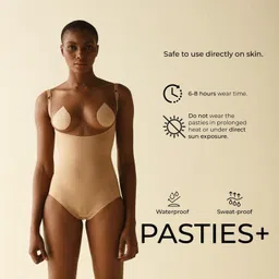 buttchique Cinnamon Pasties + Plus Size Stick-On Pasties for Complete Coverage, Waterproof & Sweat-Proof, Safe to Use Directly on Skin image 5