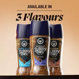 Sleepy Owl Instant Coffee Powder Pack of 3 | Premium Combo - Original, Hazelnut, French Vanilla | 100% Arabica Beans | Delicious Assorted Flavours | Ready in Seconds | Makes 150 cups | 100gm Each image 5