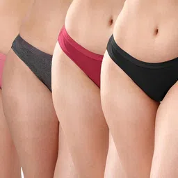 lyra Women's Cotton Pack of 4 Modern Solid Panty image 1