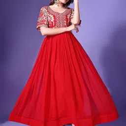 wedani Georgette Embroidered Anarkali Gown for Women image 3