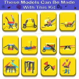 The Little Ones Mechanical Toys-Construction Toys For Kids Aged 8-14 Years Old,Stem Toys,Diy Kit,Best Birthday Gift For Boys&Girls,Educational Games [Senior Construction Set-20 Models],Yellow, 20 Pcs image 3