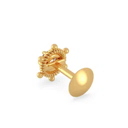 malabar gold & diamonds Yellow Gold Nose Pin for Women 22 k | 22k BIS Hallmark (916) Nose Stud for Women and Girls with Piercing image 4