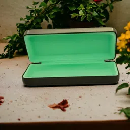 oku 1 Sunglasses case for spectacles Pack of 1 | Black Shiny EyeGlasses Case Pouch | Hard Shell Box With Hing lock | Sunglass goggle Cover For Men Women | Daily Use Travel Portable image 5