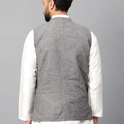 latest chikan Men's Traditional Cotton Solid Nehru Jacket/Waistcoat image 4