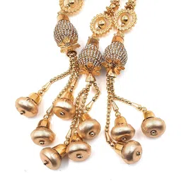 simka SIMKA® Golden Dori Hande made Punjabi Paranda/Traditional Parandi for Women & Girls/Braid Tassles/Hair Extension/Choti/Ethnic Hair Accessories (1 piece) image 3