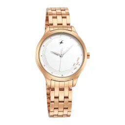 fastrack Stunners Quartz Analog White Dial Stainless Steel Strap Watch for Girls-NR6248WM02/NT6248WM02 image 2