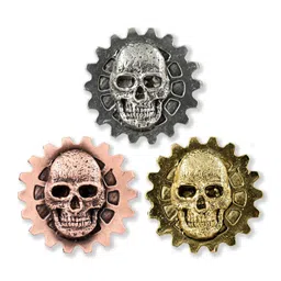 creative pewter designs Gear Skull Steampunk Copper Plated Lapel Pin, Brooch, Jewelry, GC34 image 4