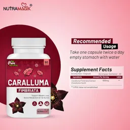 Nutramagik Caralluma Fimbriata Extract Best Natural Plant Root Appetite Suppressant & Energy Booster, max Strength Slim Lean Fat Burn - 60 capsules image 4