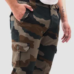 small try Camouflage Military Men's Cargo Pants | Army Print Men Six Pocket Track Pant Sports and Regular wear Trouser Cargos image 3
