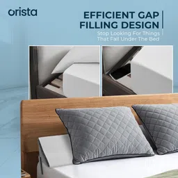 orista Orista™ Memory Foam Bed Wedge Headboard Mattress Gap Pillow | Gap Filler 0-8 Inch Between Headboard and Mattress with Side Pockets| Queen Size 60 x 10 x 6 Inch | Skin Friendly Cover image 3