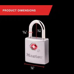 Master Lock Metal Padlock, Keyed TSA-Accepted Luggage Lock, 7/8 in. Wide, 4683Q (Pack of 4) Brass image 2