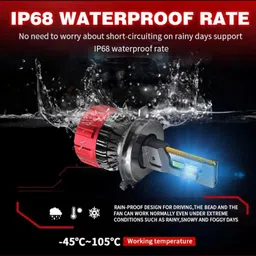 Audio Wheels H4-110W Car Led Headlight Bulbs, 16,000 Lumens Super Bright LED Headlight Conversion Kit for Cars 6000K Cool White Quick Installation Halogen Replacement, Pack of 2 (H4-110W) image 4