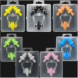 First Try Swimming Kit | Ear Plugs and Nose Clip Sets | Silicone Waterproof Silica Gel Ear & Nose Protector | Swimming Accessories | Water Soft & Comfortable For Children Adults Toddlers (Set of 1) image 1