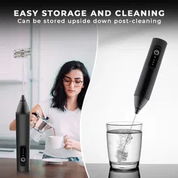 PANCA Coffee Frother Electric Blender Mixer | Coffee Whisker | Hand Blender | Coffee Maker | Coffee Beater Electric | Portable Blender Rechargeable | Milk Frother(Set of 1, Black, 3 Modes) image 3