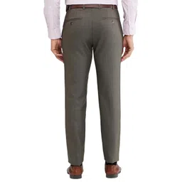 raymond Men Slim Fit Solid Pattern Poly Viscose Blend Flat Front Formal Trouser image 4