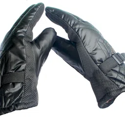 glowstorm GLOWSTORMLong Men's Snow & Windproof Thermal Soft Warm Winter Riding & Protective Gloves (Fur/Fleece Inside) Warm Hand Riding Cycling, Byke, Bike, Scooty,Motorcycle Travelling (Black) image 5