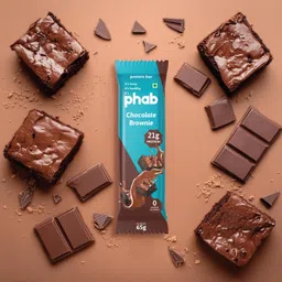 Phab Chocolate Brownie Protein Bars with 21g Protein,No Added Sugar | High Fibre, No Trans Fat & No Preservatives | Low GI, Diabetic Friendly | Healthy & Tasty | 100% Veg & GMO Free (Pack of 6x 65g) image 4