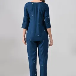 ichaa Women's Rayon Printed Night Wear Top and Bottom Night Suit Set image 2