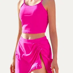 jollkichay Women's Tankini Top with Skirt Swimsuits Tummy Control Bathing Suits Floral Two Piece Swimsuit Push Up Tankini Set image 3