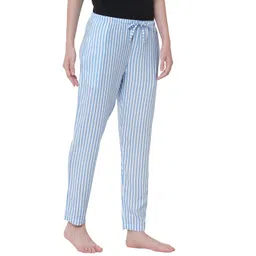 urban scottish Women's Blue Striped Lounge Pants/Pyjama Pants image 4