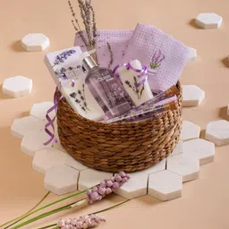 the knot company Lavender Spa Set Gift Hamper for Women | Valentine Gift for Girlfriend | 11 Assorted Lavender Special Gift Items for Women | Birthday Gift For Women image 1