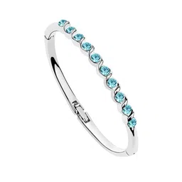 om jewells Crystal Jewellery Combo Of 5 Rhodium Plated Adjustable Alloy Bangle Bracelet for Girls & Women CO1000302 (Multicolor) image 5