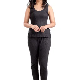 sanya Women's Cut Sleeve Pattern Cotton Thermal Top and Lower Set image 1