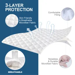 moonsea Queen Mattress Pad Thick Quilted Mattress Topper Air Mattress Cover, Super Soft Breathable and Noiseless Down Alternative Fiber Pillow Top Mattress Pad with Deep Pocket Fits Up to 23 Inch Mattress image 3