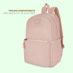 genie Casual Backpack for Girls |17 In-22 Ltr with Laptop Sleeve, Two Compartments and Trolley Sleeve with Padded Shoulders |Best for Books,Stationery,Lunch Box & Essentials image 3