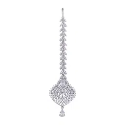 saraf rs jewellery Beautiful Diamond Shaped Traditional Maang Tikka AD Studded for Women and Girls image 1