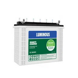 Luminous Shakti Charge SC18060 150 Ah Tall Tubular Inverter Battery for Home, Office & Shops image 1