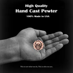 creative pewter designs Gear Skull Steampunk Copper Plated Lapel Pin, Brooch, Jewelry, GC34 image 3