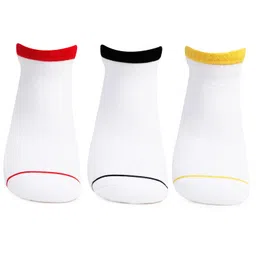 bonjour Men's White Cushioned Ankle Sports Socks - Pack of 3 image 3