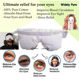 Widely Pure Cotton eye mask hot and cold therapy pack sleeping mask and cold cloth for eyes stress blind fold for dark circles dry eyes, colling eyes, pain relif , redness, eye patches, eye relaxing for women and men reusable and washable 8x4 inches image 3