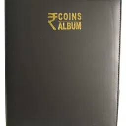 generic nawkaar9 coin album book with coin holders (200 coins) for coin collection-Black image 4
