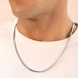 yellow chimes Chain for Men and Boys Silver Chain Men Box Neck Chain for Men | Stainless Steel Chains for Men | Fashion Accessories for Men | Birthday Anniversary Gift for Men Boys & Husband image 2