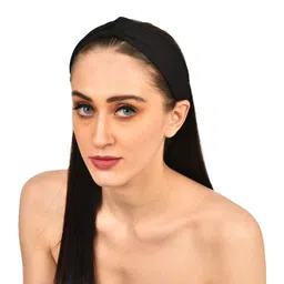 Vogue Hair Accessories Solid Cotton Fabric Knot Stretchable Hairband for Girls and Women, Pack of 1 - Black image 3