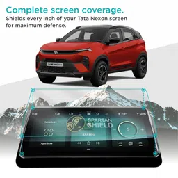 Spartan Shield {3 PACK) Screen Guard For TATA NEXON 2024 | 10.25 INCH INFOTAINMENT [ROUND CORNERS] + STEERING + AC Protector || Naxon 2023 Facelift Car Accessories [Not Tempered Glass] image 5