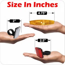 Aruvia 10-Piece Bicycle Reflector Kit | Orange Wheel Lights, Front Handlebar White Light, and Rear Red Reflector | Easy Clip-On Installation, Safety and Visibility, Complete Reflector Set for Cycle image 3