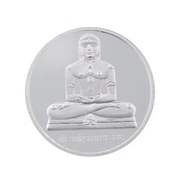 bangalore refinery 999 Purity Lord Adinath Silver Coin 50 Gram image 2