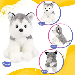 TechSrmaji Husky Dog Soft Toys, Stuffed Animals Toy, Realistic Puppy Dog Soft Plush Toys, Birthday Gifts for Kids Toddler Boys, Girls Teddy (35cm) image 4