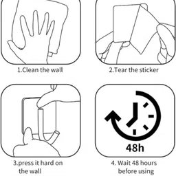 KICKZU 6pcs Self Adhesive Acrylic Towel Hooks - Kitchen Hooks Heavy Duty Coat Hooks Wall Hooks Without Drilling Hanging for Robe, Towel, Bag Stick on Farmhouse Bathroom Bedroom Entryway Kitchen Wall image 3