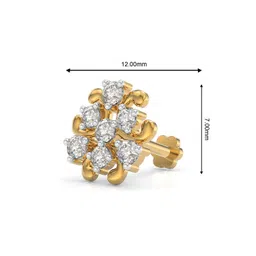 u are 925 Sterling Silver 18K Gold Plated Trinity Heart Nose Pin for Women and Girls | With Certificate of Authenticity and 925 Stamp image 4
