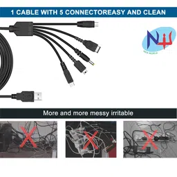 New World 5 in 1 USB Charger Cable Cord for Nintendo NDS Lite/Wii U/New 3DS(XL/LL),3DS(XL/LL),2DS,DSI(XL/LL),NDS/GBA SP(Gameboy Advance sp),PSP 1000 2000 3000 image 5