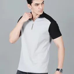 london hills Polo t Shirt for Man Colorblock with Zipper Tshirt Men Collar Tshirt image 3