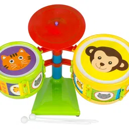 TOY FUN Musical Drum Set for Kids 2 Drums and 1 Cymbal Age 3 Years and Above image 4